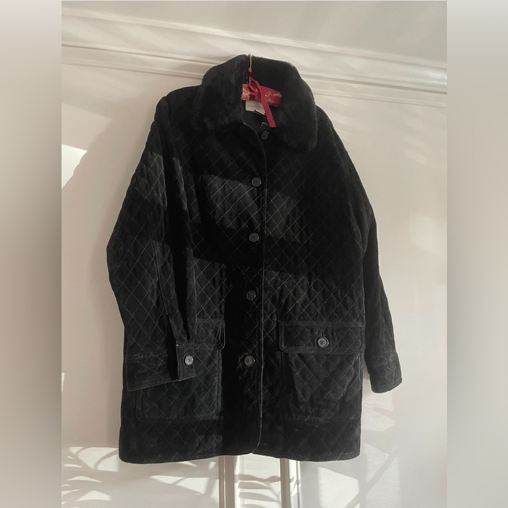 NORDSTROM / Suede Leather jacket *  Diamond Quilted- Oversized M
